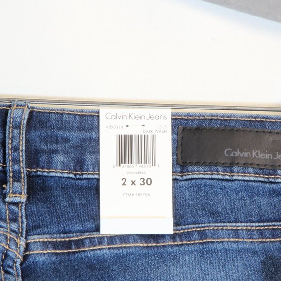 Calvin Klein Low Rise Ultimate Skinny Dark Wash Denim Jeans Size 2x30 - Picture 4 of 8